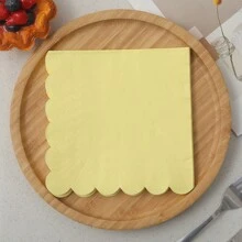 20pcs/40pcs/120pcs, Colourful Wavy Edge Napkins, 6.5 X 6.5 Inches, Party Disposable Paper Napkins, Multi-Colour Napkins With Wavy Edge Design, Suitable For Dinner, Wedding, Birthday Party Supplies.