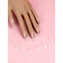 100PCS Replacement Nail Tips Refill Acrylic Fake Nail Tips For Practice Nail Hand DIY Nail Art Salon Practice Tool Clear Holiday Gift For Her Trending Now Party Wear - 無色 - 查看 4
