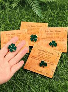 2 Stücke, Kleeblatt und Klee Brosche, schöne grüne Glücksknöpfe und Abzeichen, geeignet für St. Patrick's Day Feiern, Modeaccessoires und Geschenke, hochwertig, einfach zu tragen (ohne Karte) Rucksack für die Schule