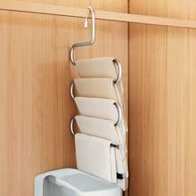 1/5pcs S-Shape Stainless Steel 5-Tier Multi-Function Pants Hanger Rack, Towel Rack, Scarf Rack