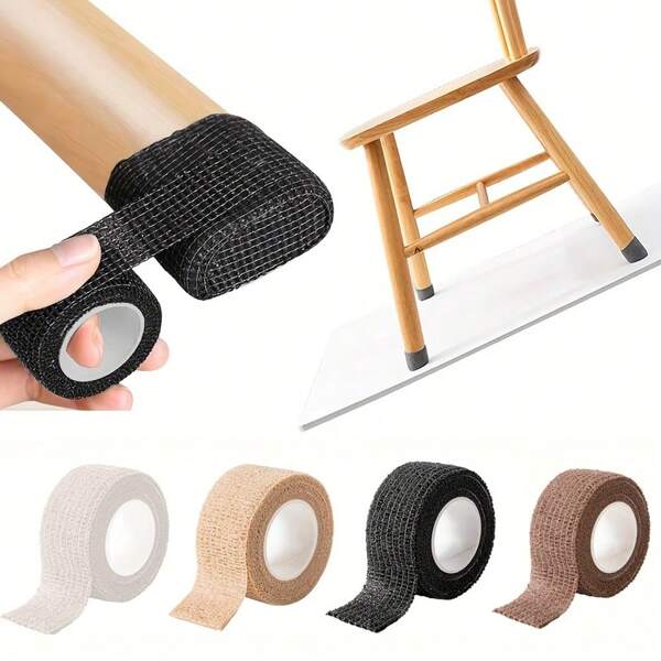 4 Rolls Of 1-Inch Wide 157.5-Inch Long Self-Adhesive Foot Protectors, Non-Slip Noise-Reducing Seat Foot Covers, Multi-Functional Anti-Slip Protective Tape