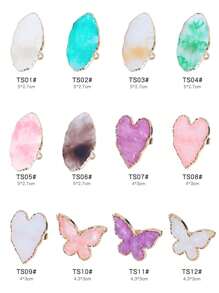 1 件戒指托调色板树脂壳板指甲油 UV 凝胶漆绘图颜色混合，指甲凝胶展示调色板美甲配件、美甲用品、美甲工具、美甲工具、返校、指甲、按压指甲的美甲工具 - 彩色 - 查看 4