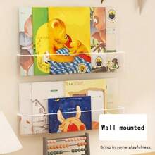 1/2/3PCS Wall-Mounted Book Storage Rack, Book Display Shelf, Picture Book Shelf, Transparent, Classroom Organization, Office Organization, Bedroom Organization, Desk Organization, Book Display And Storage - Storage Rack - View 6