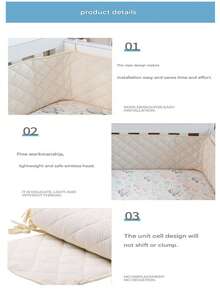 Baby Kinderbett Stoßschutz, gepolsterte Schutzauskleidung für Seitenwände des Kinderbetts, atmungsaktiver Kinderbett-Stoßschutz, Baby Kinderbett Stoßschutz, Kollisions- und Biss-Schutz Kantenschutz, gepolsterte Abdeckung für Kinderbett-Schienen, Biss- und Kollisionsschutz Kinderzimmer Bettwäsche Schutz, Weiche bedruckte Kollisionsschutz Auskleidung für Jungen und Mädchen - Verschiedenfarbig - Übersicht 10