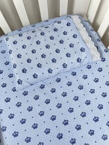 Laura Baby 2-Piece Sheet Set For American Standard Crib Or Mini Crib 100% Cotton - 藍冠 - 查看 1