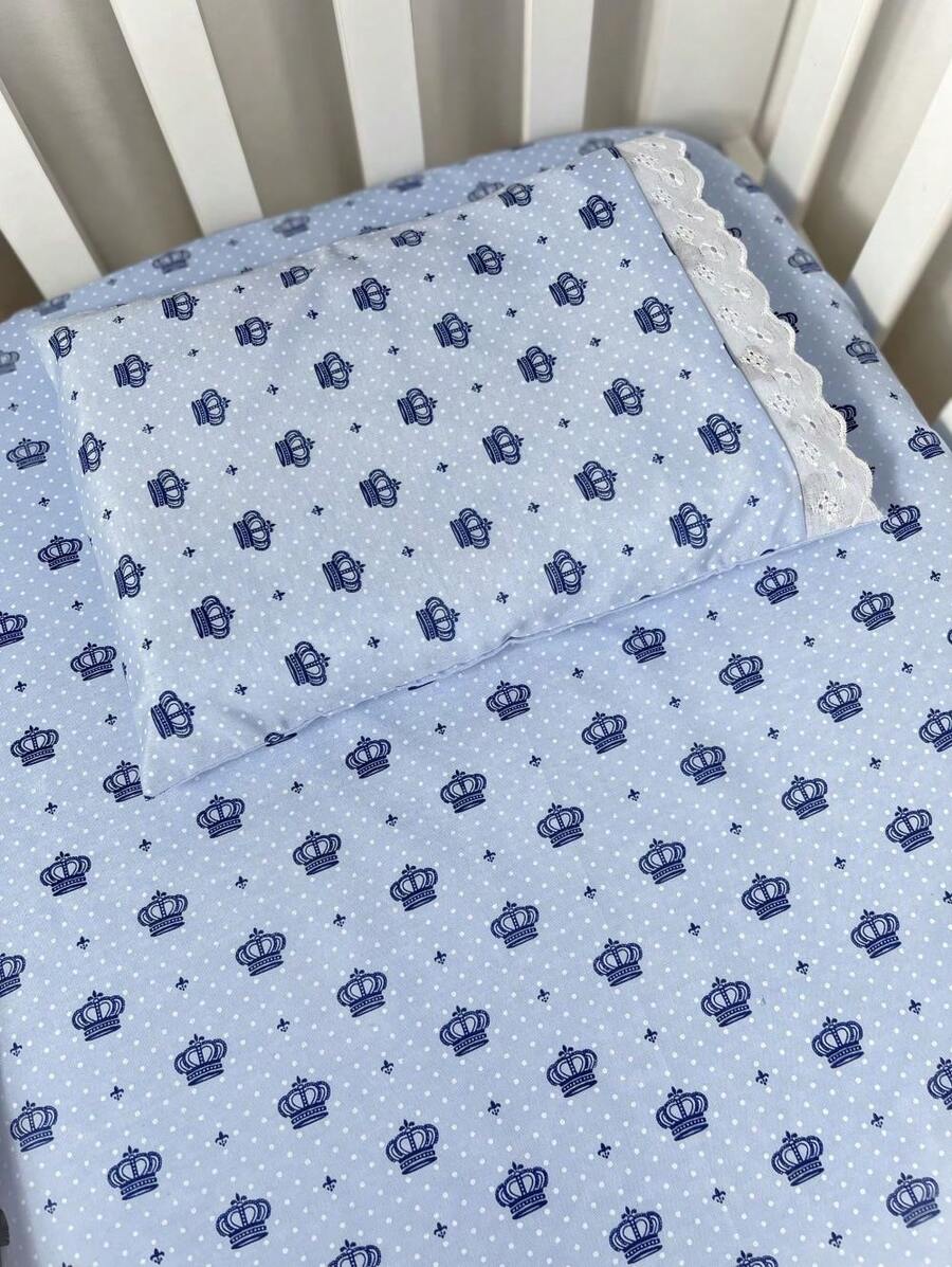 Laura Baby 2-Piece Sheet Set For American Standard Crib Or Mini Crib 100% Cotton - 藍冠 - 查看 1