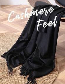 Women's Scarf Pashmina Shawls And Wraps Evening Dress Wedding Bridal Bridesmaid Winter Warm Long Large Scarves - 黑色 - 查看 7