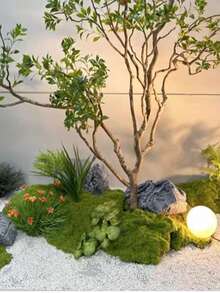 71 ml Musgo artificial falso, paisaje micro DIY con musgo realista, decoración de plantas verdes para macetas, alféizar de ventana y diseño de paisaje - Verde - Ver 8