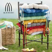 Pack 2/4/6 Cojín para silla 40x40x5 cm|Repelente al agua y fácil de limpiar|Con cintas de sujeción|Funda con cremallera desmontable|Uso interior y exterior|Ideal para comedor, terraza, jardín u oficina - Mostaza - Ver 6