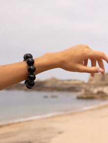 1 chiếc vòng tay co giãn kiểu Bohemian đính hạt acrylic, hạt to bản, quà tặng nghỉ lễ biển cho nữ, hoặc đeo hàng ngày. - Vòng tay hạt thủ công - Xem 7