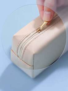 可折叠便捷 PU 化妆文具铅笔笔盒、铅笔盒、铅笔袋、书包、学校用品、返校 - 黑色 - 查看 9