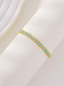 Bracelet de cheville à la mode bohème en perles de turquoise bleue en alliage de cuivre, chaîne pour les pieds, convient pour le port quotidien des femmes, vacances à la plage, fête, cadeau de vacances pour les filles