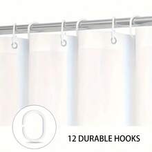 1pc/4pcs Bathroom Decoration Set: Shower Curtain With 12 Hooks, Non-Slip Bath Mat, U-Shaped Floor Mat & Round Toilet Lid Cover, Multifunctional For Bathroom