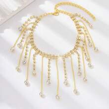 1pc Tassel & Rhinestone Anklet, Suitable For Daily Wear