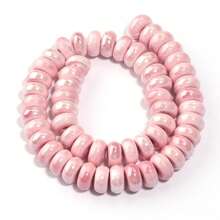 1 Strand Of Approx. 55pcs Ceramic Flat Round Abacus Beads, Multi-Color, Fashion Casual Cute Handmade DIY Craft Loose Beads, Suitable For Making Bracelets, Necklaces, Jewelry, Pendants, Decorations & Accessory Beads