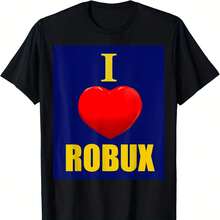 Cute Heart With I Love ROBUX For Boy & Girl Pc Video Gamers T-Shirt - 黑色33 - 查看 1