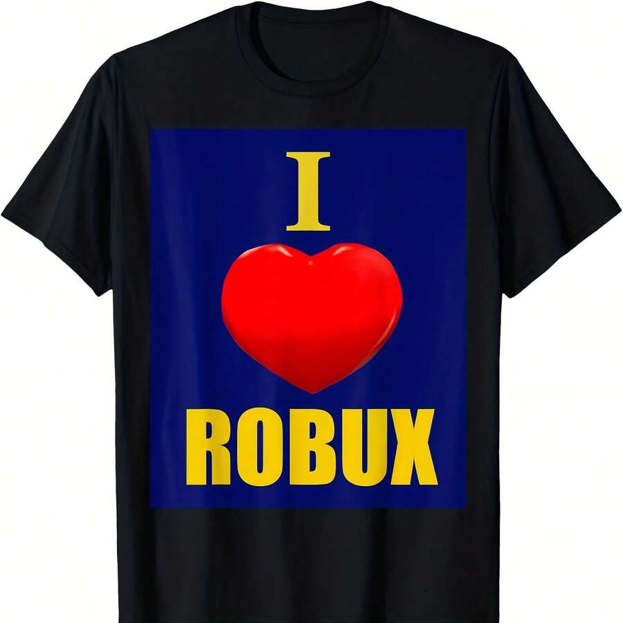 Cute Heart With I Love ROBUX For Boy & Girl Pc Video Gamers T-Shirt - Đen 33 - Xem 1