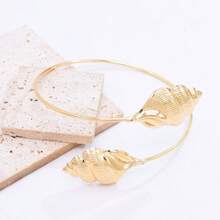 1 pièce Bracelet à coquillage doré de style européen et américain Ins, accessoire de vacances à la plage vintage
