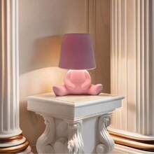 Lampe de bureau mignonne en peluche de dessin animé - Interrupteur tactile à 3 couleurs réglable, batterie rechargeable portable 2000 mAh, design d'animal adorable pour la décoration de la chambre et du salon, cadeau de la Saint-Valentin, lampe de bureau, conception amusante, batterie rechargeable, luminosité douce