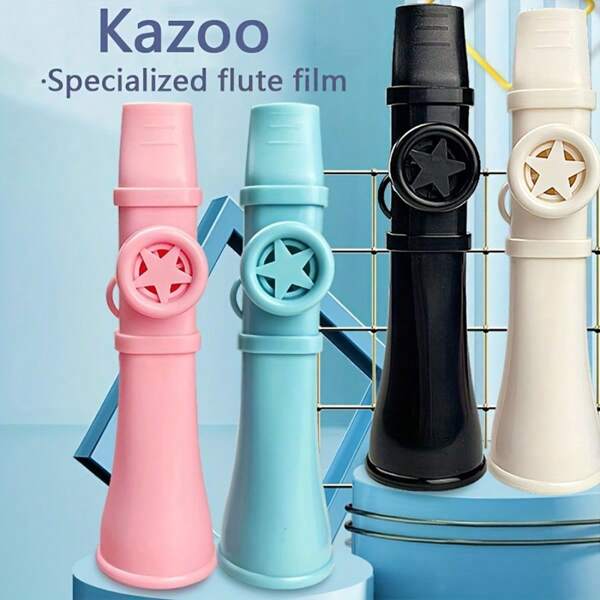 1 pieza Kazoo - Kazoo portátil con decoración de estrella, 5 opciones de color - Instrumento de viento amigable para principiantes para viajes y práctica en casa - Regalo perfecto para todos los niveles de habilidad