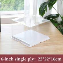 10pcs Transparent Square Cake Boxes, 4/6/8 Inch Dessert Packaging Boxes With Ribbons, Suitable For Birthday Cake Gifts, Wedding Party Sweets Baking Packaging