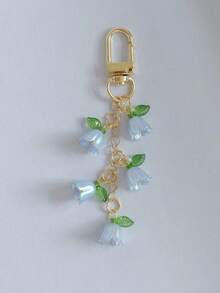 1件兰花仿珍珠钥匙扣流苏吊饰钥匙扣、钥匙扣配件、包包吊饰、汽车钥匙扣、耳塞盒装饰，女士礼物。可爱珍珠兰花钥匙扣、创意流苏钥匙扣、背包吊坠、包包装饰、生日/派对礼物 - 彩色 - 查看 10