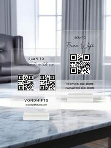 Custom Acrylic Business Decoration Sign - Personalized QR Sign, Shop Decor, Business Social Media Sign, Sign For Business,Custom QR Code Sign,Personalized QR Code Sign For Small Business,Scan To Pay Sign,Business Social Media Sign,