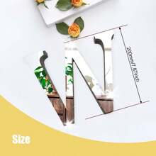 Silver Mirror Alphabet A-Z Wall Stickers - 10/15/20/30cm Tall Letters & Symbols Sold Separately, Dual-Layer Design: Reflective Acrylic Top + 1cm Thick Foam Base With Adhesive, Apply Together For 3D Effect Or Use Only Mirror Layer, Create Custom Words On Walls/Windows, Ideal For Marriage Ceremony Initials, Inspiring Messages In Work Areas, Romantic HOME Displays