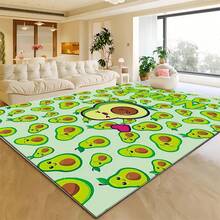 1pc Personalized Avocado Pattern Custom Name High Definition Digital Print Carpet, Suitable For Living Room, Bedroom, Outdoor - Multicolor - View 4
