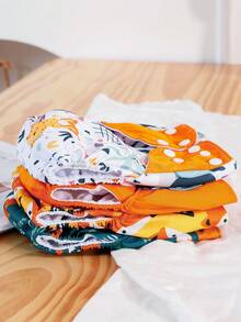 4 Packs Baby Cloth Diaper One Size Adjustable Washable Reusable For Baby Girls And Boys - Multicolor - View 2