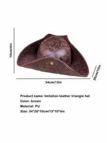 1 pieza Sombrero de pirata de unicolor unisex, sombrero tricornio de marinero para fiesta de disfraces, actuación en el escenario, cosplay, gorra de capitán de moda