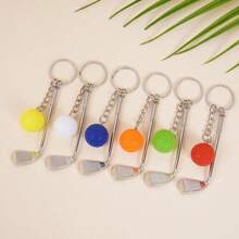 1 Stück Simulation Mini Golfball Schlüsselanhänger, kreativ er Metall Schlüsselring, Autoschlüssel Halter, Tasche Anhänger, Hängedekoration, Paargeschenke, Schule