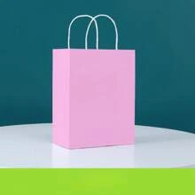10 Sacolas de Presente Rosa - Adequadas para Dia dos Namorados, Aniversário, Casamento, etc. | Sacolas Reutilizáveis para Compras e Viagem com Alças (14 cm x 20 cm)