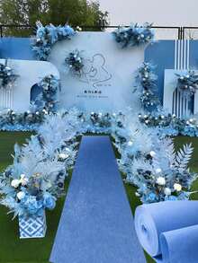 1pc Disposable Aisle Carpet 78.74in/196.85in/393.7in, Navy Blue, Light Blue, Red, Black And White Aisle Carpet, Floor Mat, Event Party, Wedding Opening Ceremony, Celebration Aisle Carpet, Welcome Mat For Stage Full Coverage, Outdoor Commercial Carpet, Fashion Show Runway Carpet - Non-Slip Runway Carpet, Event/Wedding/Photography Use - Multicolor - View 6