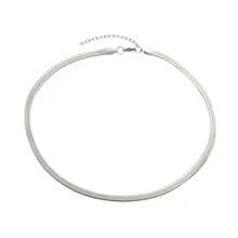 Novo colar de corrente fina de lâmina de 4 mm de prata esterlina 925 para mulheres e homens, joias luxuosas para festa de casamento, presentes para melhores amigos e festas de fim de ano