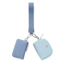 Dual Pouch Wristlet Wallet Fashion Keychain Wristlet Bag Cards For Women Men, Cash & Coins, Detachable Keychain & Card Holder, Stylish & Portable For Everyday & Sports Use Travel Wallet Coin Wallet Christmas Gifts, Holiday Gifts - Xanh đậm - Xem 2