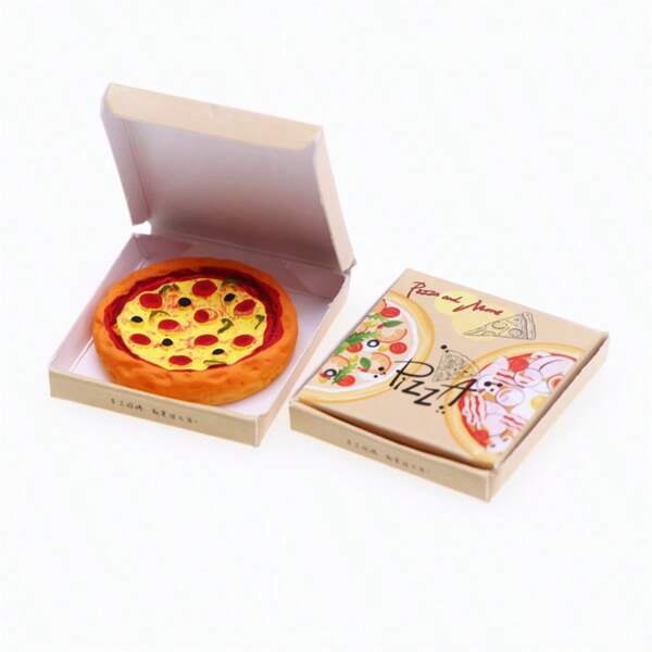 Dollhouse Mini Simulation Takeout Pizza Box Model, Miniature Doll Scene Prop Decor, Small House Decor, Dollhouse DIY Accessory