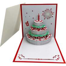 3D Pop Up Birthday Cards,Warming LED Light Birthday Cake Music Happy Birthday Card Postcards Pop Up Greeting Cards Happy Birthday Cards Best For Mom,Wife,Sister,Boy,Girl,Friends 1 Pack