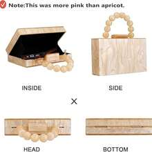 Gets Acrylic Khaki  Purses Evening Clutch Bag Marbling Handbags For Women Cross Body Bag With Pearl Chain Formal Wedding Prom Party (Apricot) - 米色 - 查看 4