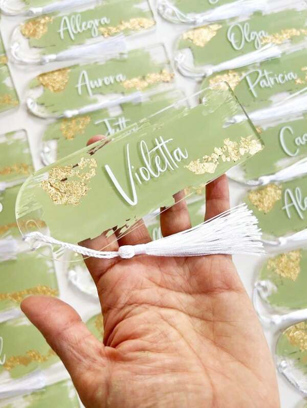 10pcs/20pcs 15*5cm Transparent Acrylic Wedding Table Cards, Blank Arch Name Place Cards, Wedding Party Tabletop Decoration Supplies, Excluding Ribbons