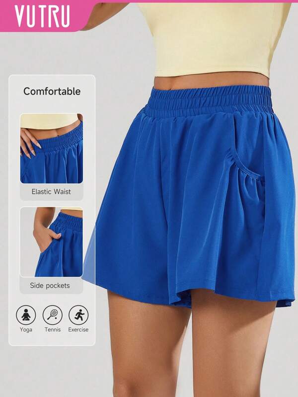 VUTRU VUTRU 1Pc Elastic Waist Short With Pockets Lightweight Yoga Studio Gym Summer