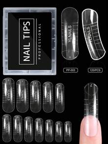 Nail Enhancement Mold Crystal Extender Paperless Rapid Phototherapy Extender 100pcs And 120pcs In Box For Choice Nail Moudle With Scale - Clear - View 8