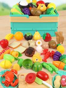 1 Set Kids Pretend Play Realistic Fruit Kitchen Cutting Toy, Educational Toy - Multicolor - View 3