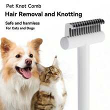 Cat Self Grooming Comb, Cat De-Shedding Tools, Undercoat Deshedding Rake, Deshedding Brush, Dog Undercoat Brush, Detangling Comb, Fur Removal Brush - Gently And Effectively Removes Loose Undercoat Hair, Suitable For Cats And Small To Medium Dogs