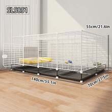 室内小型犬笼，带厕所分隔，家用宠物笼，适合贵宾犬、柯基犬、幼犬、猫咪 - 彩色 - 查看 7