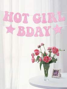 1 set de pancarta de cumpleaños de bricolaje con cuerdas y brillos de color rosa intenso - rosa intenso, decoraciones de fiesta de cumpleaños divertidas para mujeres, fondo fotográfico, decoración para 21 y 30 cumpleaños, regalo de cumpleaños para ella, pancarta de feliz cumpleaños - Oro rosa - Ver 6