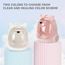Cat Carrier Backpack, Large Capacity Transparent Cat Backpack, Panoramic Transparent Breathable Design Portable Dual Shoulder Cat Backpack, Hand-Held Space Capsule Pet Bag Portable Space Backpack, Durable PC Material With Zipper Closure, Cat Backpack Carrier
