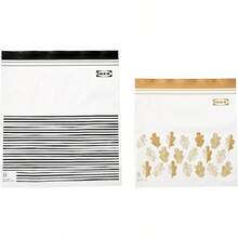 50  Resealable Bags (ISTAD) - GREY - Ziplock - Food Freezer Sandwich Bags - 25 X 1.2L + 25 X 2.5L …