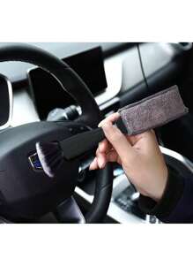 Cepillo de limpieza multifuncional para ranuras de coche, cepillo de limpieza de doble cabezal para oficina, hogar, rejillas de ventilación de coche, detalles interiores, herramienta de plumero de cerdas suaves
