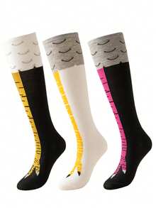 1 Pair Of Women's Sweat-Absorbing And Breathable Spring And Autumn Fun Chicken Claw Socks Suitable For Dating Parties And Funny Occasions Suitable For Students JK Suit Long Calf Socks Beautiful Leg Socks, Y2k, Cozy - Multicolor - View 13